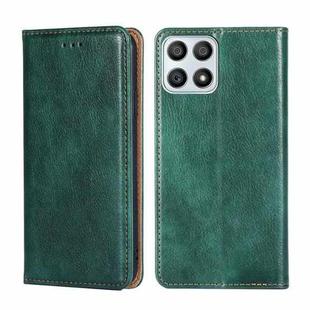 For Honor X30i Gloss Oil Solid Color Magnetic Flip Leather Phone Case(Green)