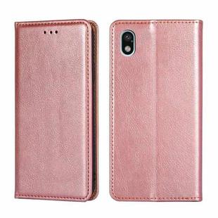 For Sony Xperia Ace III Gloss Oil Solid Color Magnetic Flip Leather Phone Case(Rose Gold)