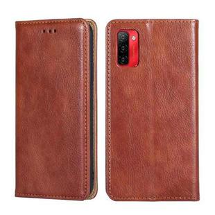 For Ulefone Note 12P Gloss Oil Solid Color Magnetic Flip Leather Phone Case(Brown)