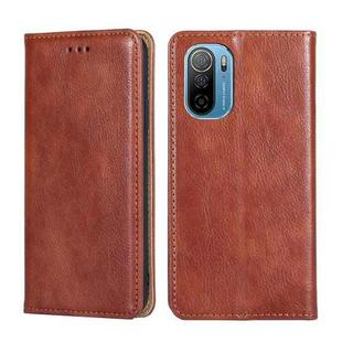 For Ulefone Note 13P Gloss Oil Solid Color Magnetic Flip Leather Phone Case(Brown)