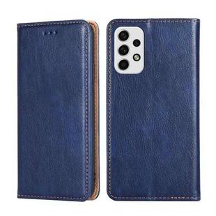 For Samsung Galaxy A23 5G Gloss Oil Solid Color Magnetic Flip Leather Phone Case(Blue)