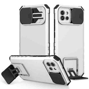 For Samsung Galaxy A03 164mm Stereoscopic Holder Sliding Camshield Phone Case(White)