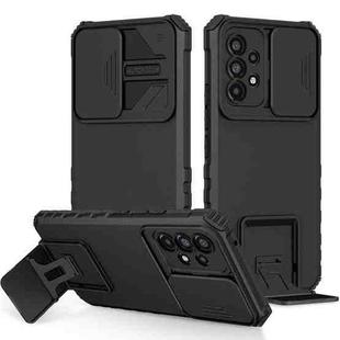 For Samsung Galaxy A53 5G Stereoscopic Holder Sliding Camshield Phone Case(Black)