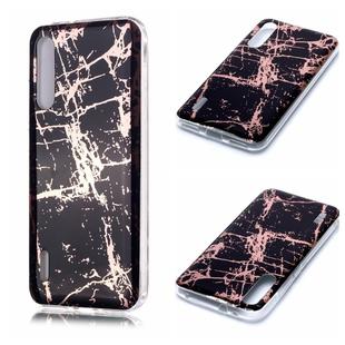 For Xiaomi Mi CC9e / Mi A3 Plating Marble Pattern Soft TPU Protective Case(Black Gold)