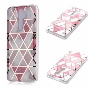 For Xiaomi Redmi Note 8 Pro Plating Marble Pattern Soft TPU Protective Case(Pink)