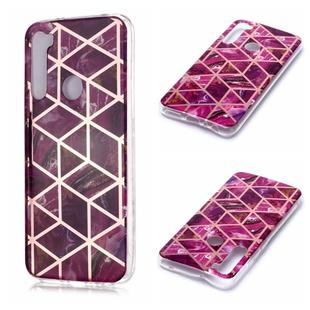 For Xiaomi Redmi Note 8 Plating Marble Pattern Soft TPU Protective Case(Purple)