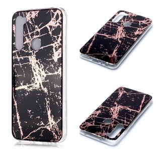 For Xiaomi Redmi Note 8 Plating Marble Pattern Soft TPU Protective Case(Black Gold)