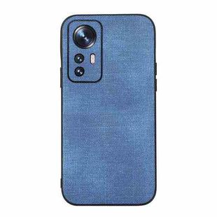 For Xiaomi 12 / 12X Brugg Texture PU Shockproof Phone Case(Blue)