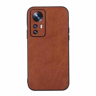 For Xiaomi 12 / 12X Falette Texture PU Shockproof Phone Case(Brown)