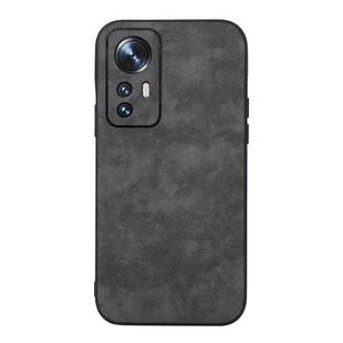 For Xiaomi 12 Pro Morocco Texture PU Shockproof Phone Case(Black)