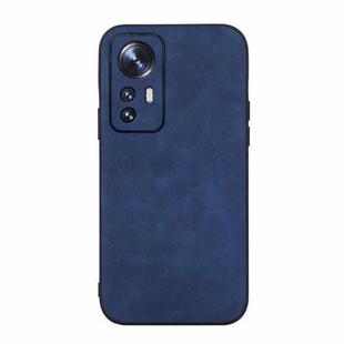 For Xiaomi 12 Pro Morocco Texture PU Shockproof Phone Case(Blue)