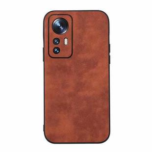 For Xiaomi 12 Pro Morocco Texture PU Shockproof Phone Case(Brown)