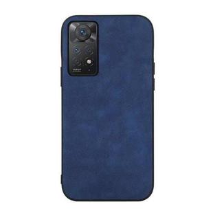 For Xiaomi Redmi Note 11 Pro Morocco Texture PU Shockproof Phone Case(Blue)