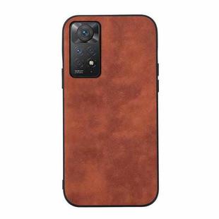 For Xiaomi Redmi Note 11 Pro Morocco Texture PU Shockproof Phone Case(Brown)