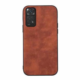 For Xiaomi Redmi Note 11 / Note 11S 4G Morocco Texture PU Shockproof Phone Case(Brown)