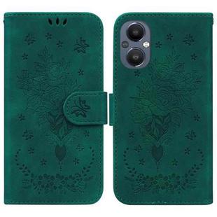 For OnePlus Nord N20 5G Butterfly Rose Embossed Leather Phone Case(Green)