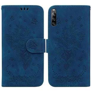 For Sony Xperia L4 Butterfly Rose Embossed Leather Phone Case(Blue)