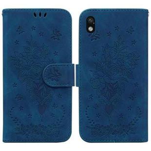 For Sony Xperia Ace III Butterfly Rose Embossed Leather Phone Case(Blue)