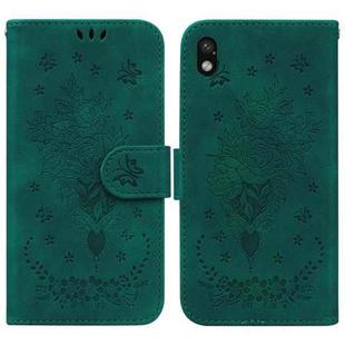 For Sony Xperia Ace III Butterfly Rose Embossed Leather Phone Case(Green)