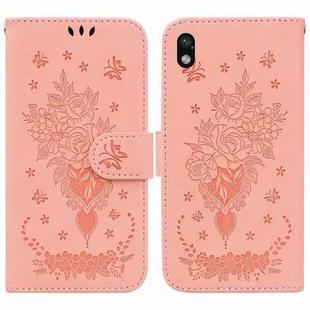 For Sony Xperia Ace III Butterfly Rose Embossed Leather Phone Case(Pink)