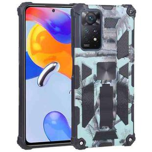 For Xiaomi Redmi Note 11 Pro 4G / 5G Global Camouflage Armor Kickstand TPU + PC Magnetic Phone Case(Mint Green)