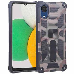 For Samsung Galaxy A03 Core Camouflage Armor Kickstand TPU + PC Magnetic Phone Case(Army Green)