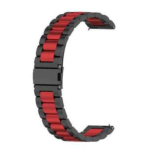 For Huawei GT 3 Pro 43mm Three-bead Metal Steel Watch Band(Black Red)