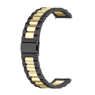 For Huawei GT 3 Pro 46mm Three-bead Metal Steel Watch Band(Black Gold)