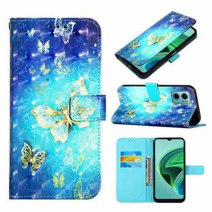 For Xiaomi Redmi 10 Prime+ 5G/Redmi Note 11E 3D Painting Horizontal Flip Leather Case(Golden Butterfly)