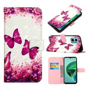 For Xiaomi Redmi 10 Prime+ 5G/Redmi Note 11E 3D Painting Horizontal Flip Leather Case(Rose Butterfly)