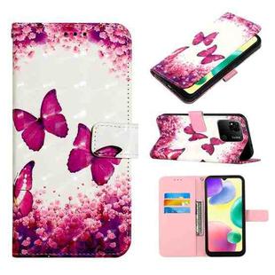 For Xiaomi Redmi 10A 3D Painting Horizontal Flip Leather Case(Rose Butterfly)