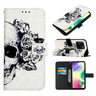 For Xiaomi Redmi 10A 3D Painting Horizontal Flip Leather Case(Skull)