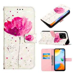 For Xiaomi Redmi 10C 4G Global/Redmi 10 India 3D Painting Horizontal Flip Leather Case(A Flower)