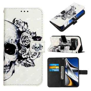 For Xiaomi Poco X4 Pro 5G 3D Painting Horizontal Flip Leather Case(Skull)