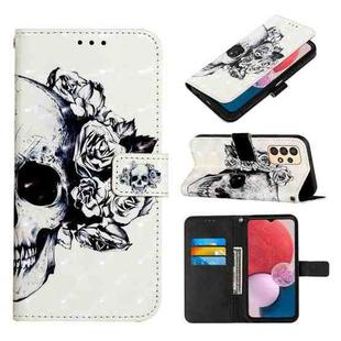 For Samsung Galaxy A13 4G 3D Painting Horizontal Flip Leather Case(Skull)
