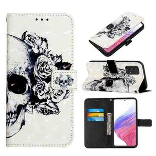 For Samsung Galaxy A53 5G 3D Painting Horizontal Flip Leather Case(Skull)