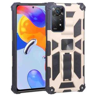 For Xiaomi Redmi Note 11 Pro 4G / 5G Global Armor Kickstand TPU + PC Magnetic Phone Case(Gold)