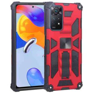 For Xiaomi Redmi Note 11 Pro 4G / 5G Global Armor Kickstand TPU + PC Magnetic Phone Case(Red)
