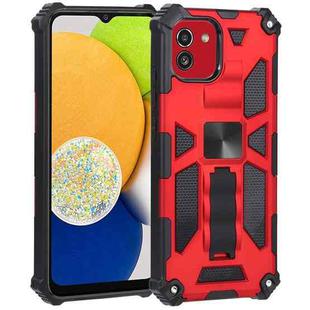 For Samsung Galaxy A03 EU 164mm Armor Kickstand TPU + PC Magnetic Phone Case(Red)