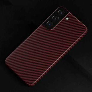 For Samsung Galaxy S22 5G Carbon Fiber Shockproof Phone Case(Red)