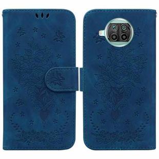 For Xiaomi Mi 10T Lite 5G / Redmi Note 9 Pro 5G Butterfly Rose Embossed Leather Phone Case(Blue)