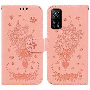 For Xiaomi Mi 10T Pro 5G / 10T 5G Butterfly Rose Embossed Leather Phone Case(Pink)