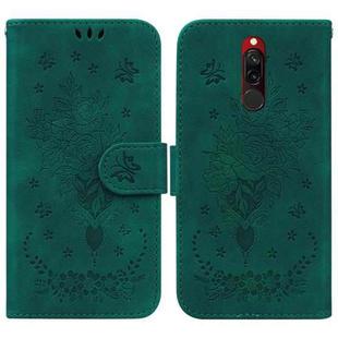 For Xiaomi Redmi 8 / 8A Butterfly Rose Embossed Leather Phone Case(Green)