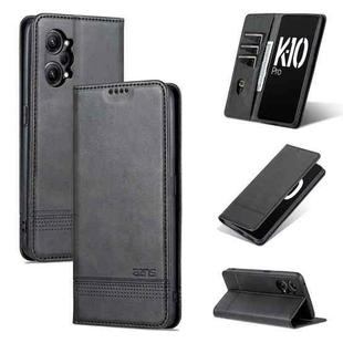 For OPPO K10 Pro AZNS Magnetic Calf Texture Flip Leather Phone Case(Black)