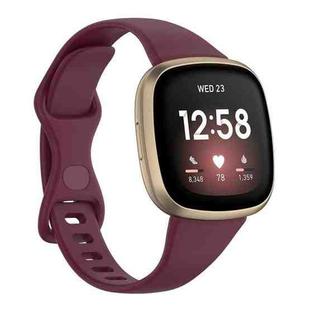 For Fitbit Versa 4 / Versa 3 / Sense Universal TPU Watch Band, Size:S(Wine Red)