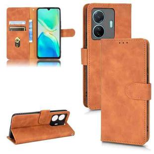 For vivo S15E Skin Feel Magnetic Flip Leather Phone Case(Brown)