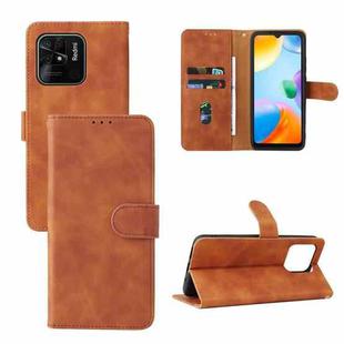 For Xiaomi Redmi 10C Skin Feel Magnetic Flip Leather Phone Case(Brown)
