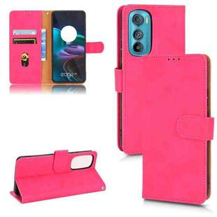 For Motorola Edge 30 Skin Feel Magnetic Flip Leather Phone Case(Rose Red)