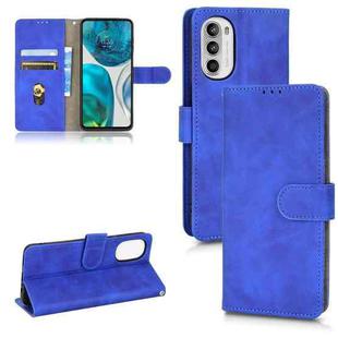 For Motorola Moto G52 Skin Feel Magnetic Flip Leather Phone Case(Blue)