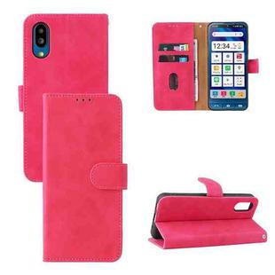 For Sharp Simple Sumaho 6 Skin Feel Magnetic Flip Leather Phone Case(Rose Red)